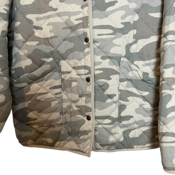 Z Supply Maya Dusty Sage Camo Snap Front Quilted Jacket Sz. M - Picture 5 of 12